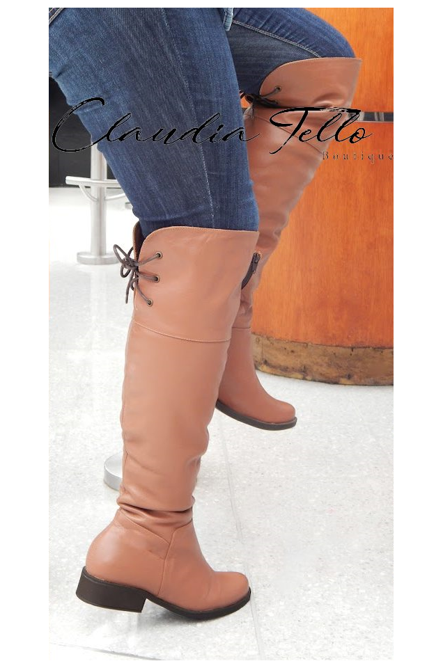 Botas Rebeca Caf Cuero Claudia Tello Boutique