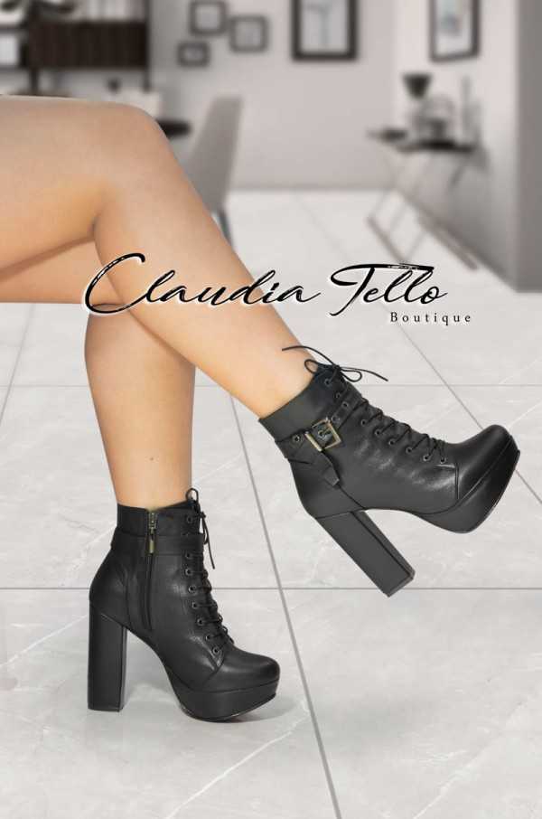 Botines Venus Cuero Negro