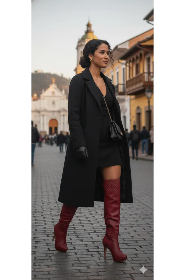 Botas Valentina Cuero Rojo