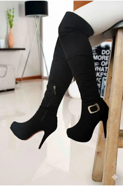 Botas Luna Lisa Negra