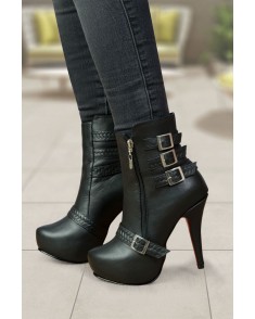 Botines Fernanda Negro (Cuero)