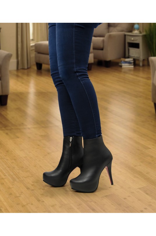 Botines Camila Negro Cuero